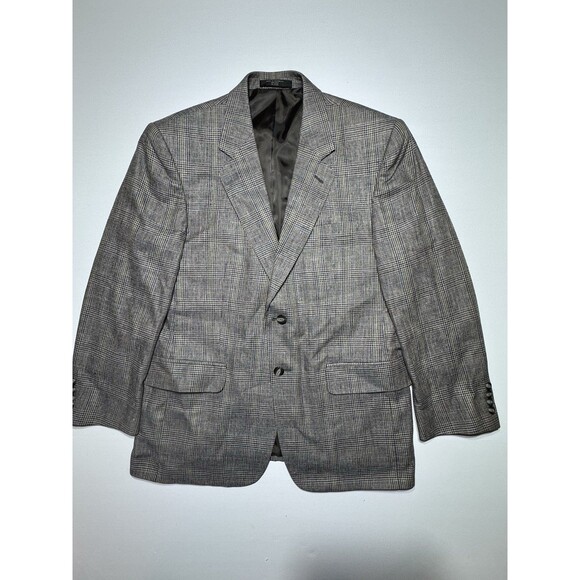 Versini 100% Silk Sports Coat Blazer Jacket – Men’s 40 Short – Glen Plaid Check - Picture 1 of 12